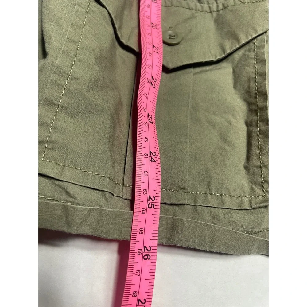 New York Company  Green Utility Jacket Button Front Drawstring Waist Size Medium